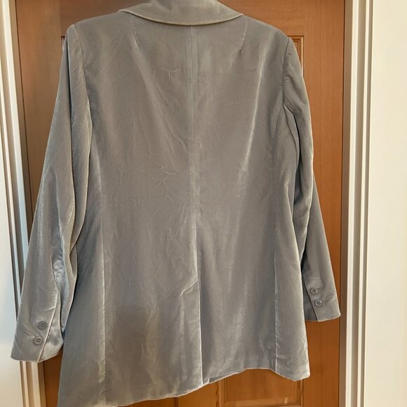 Wildfang Empower Double Breasted Blazer - Silver Velvet - XL - Picture 4 of 7